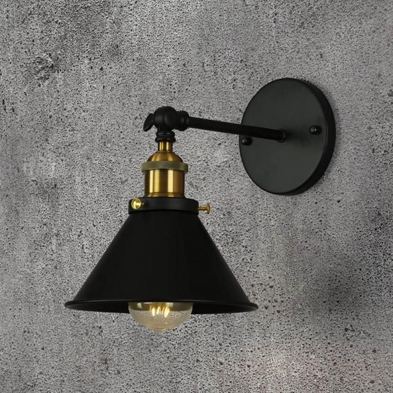 Loftové čierna nástenné lampa GUBI W1 DEKORIKO