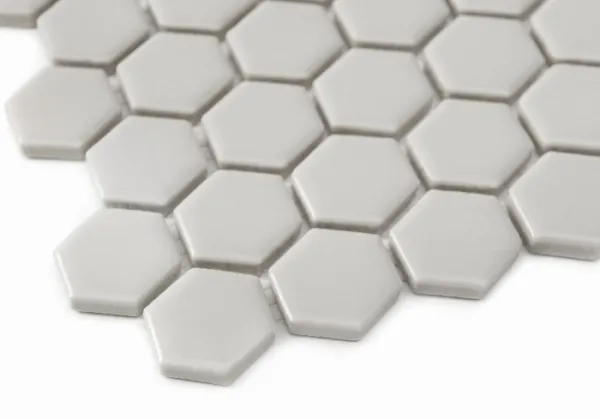 HOUSE LOVES Mini Hexagon Ash matt Keramická mozaika DUNIN (30x26cm/1ks)