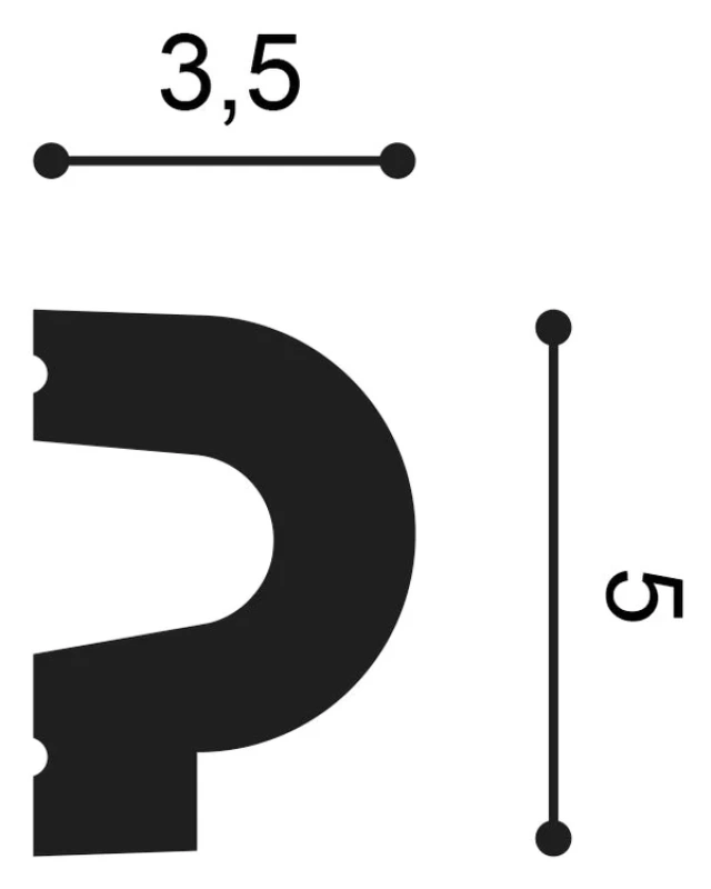 P8060 Lemovacia lišta ORAC DECOR d 200 x v 5 x š 3,5 cm 1