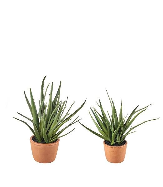 1N18 Umelé rastliny Aloe LNN Ø 14 x 38 h - Ø 17 x 50 h cm (2 ks)