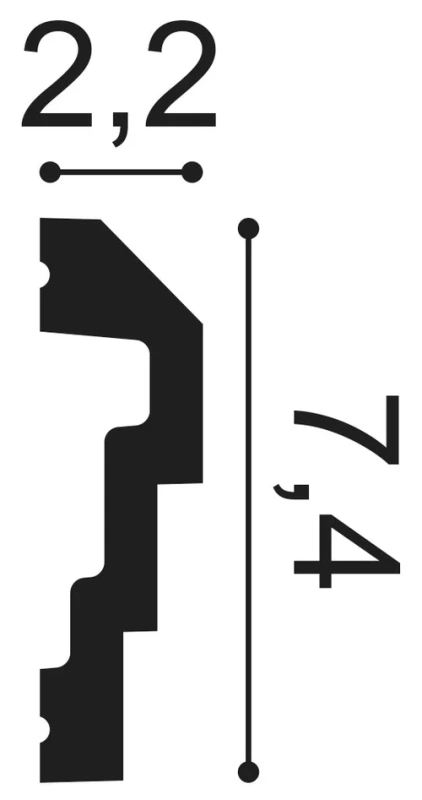 P7070F Lemovacia lišta ORAC DECOR FLEX d 200 x v 7,4 x š 2,2 cm 1