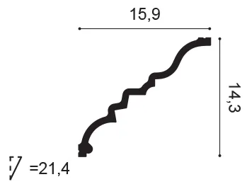 C327 Rohová lišta ORAC DECOR d 200 x š 14,3 x v 15,9 cm 1