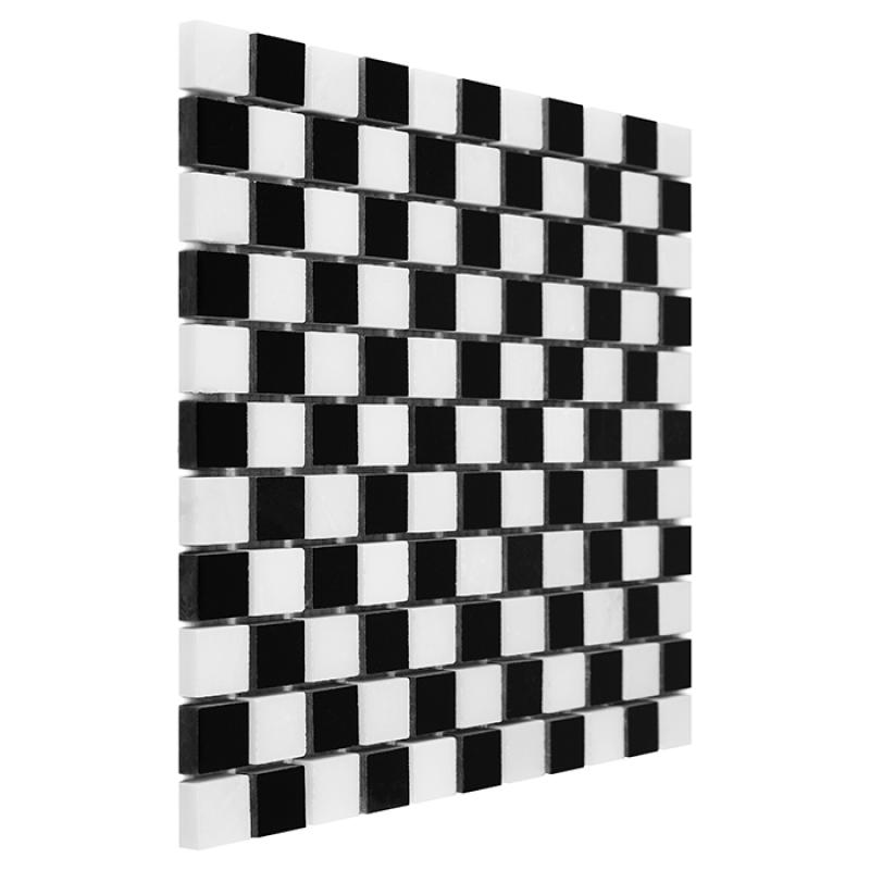 BLACK & WHITE Pure B&W Mix 25 Mramorové mozaiky DUNIN (30,5x30,5cm/1ks)