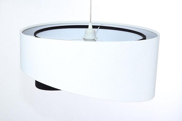 Bielo-čierna závesná lampa s velúrovým tienidlom BALA DEKORIKO