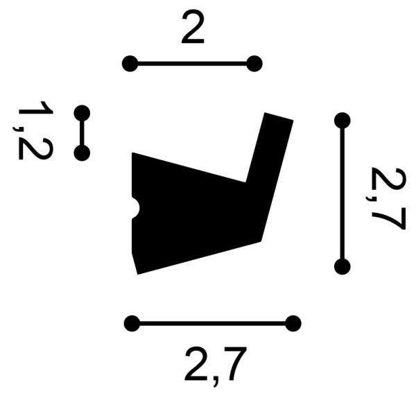 CX189 Lišta pre nepriame osvetlenie ORAC DECOR d 200 x š 2,7 x v 2,7 cm 1