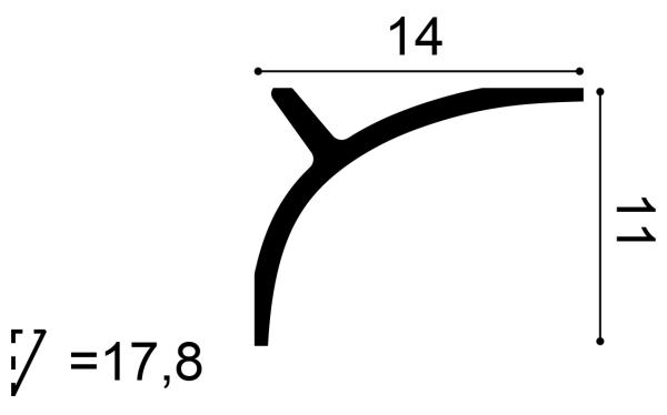 C991 Garnižová lišta, multifunkčný profil d 200 x š 14,0 x v 11,0 cm 1