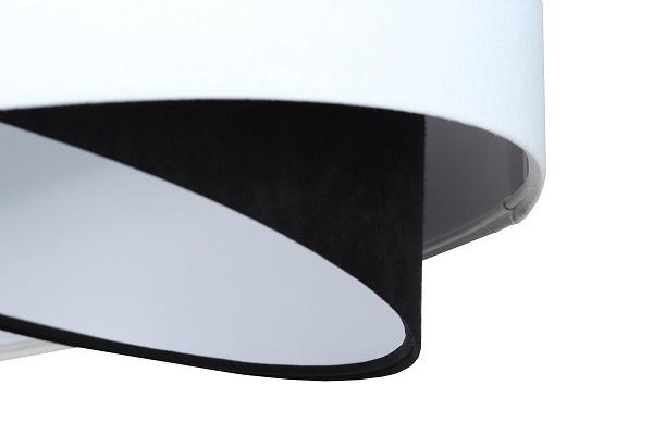 Bielo-čierna závesná lampa s velúrovým tienidlom BALA DEKORIKO