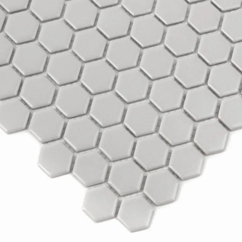 HOUSE LOVES Mini Hexagon Ash matt Keramická mozaika DUNIN (30x26cm/1ks)
