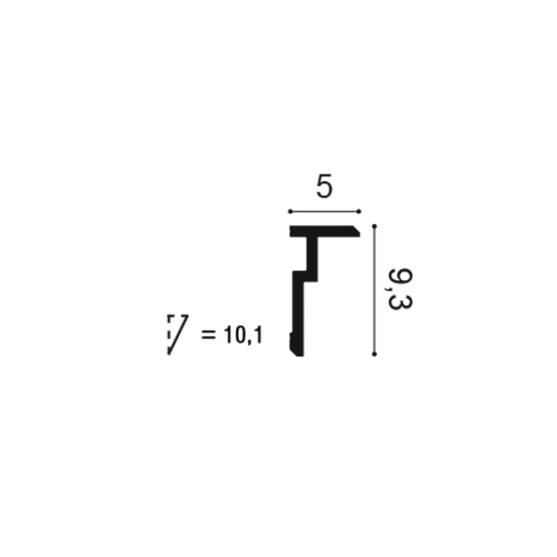 CX197 Rohová lišta lišta ORAC DECOR d 200 x š 5,0 x v 9,3 cm 1