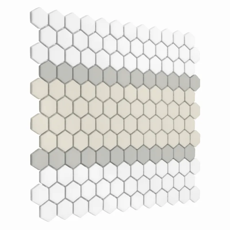 HOUSE LOVES Mini Hexagon Stripe 3.A matt Gresové mozaiky DUNIN (30x26cm/1ks)