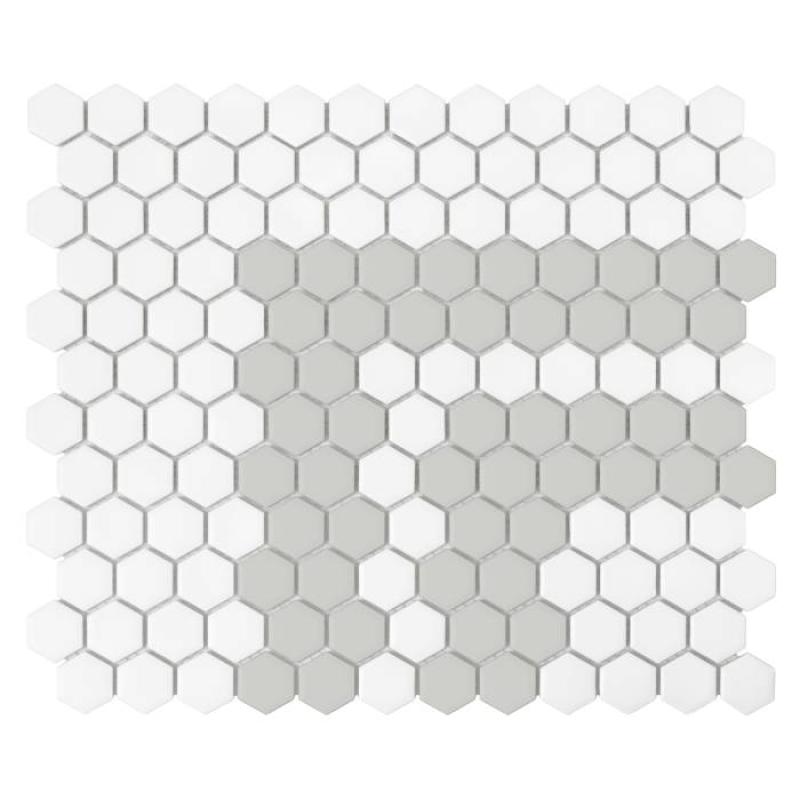 HOUSE LOVES Mini Hexagon Stripe 2.3.A matt Gresové mozaiky DUNIN (30x26cm/1ks)