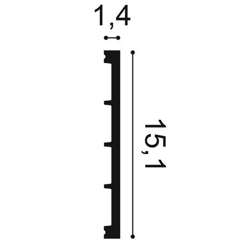 SX168 Podlahová lišta ORAC DECOR Square d 200 x v 15,1 x š 1,4 cm