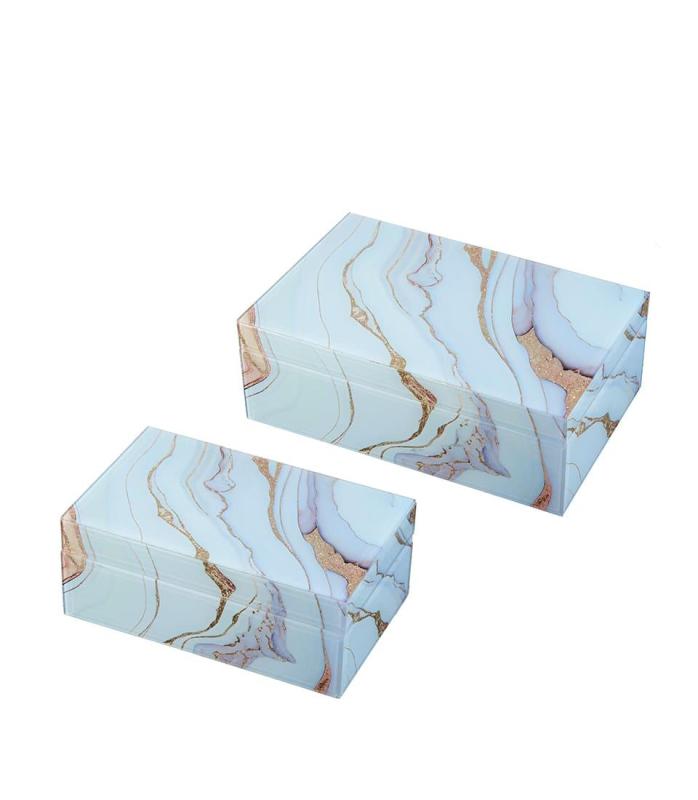 1L149 Sklenená šperkovnica LNN 20 x 12 x 8 h / 28 x 18 x 10 h cm (set2ks)