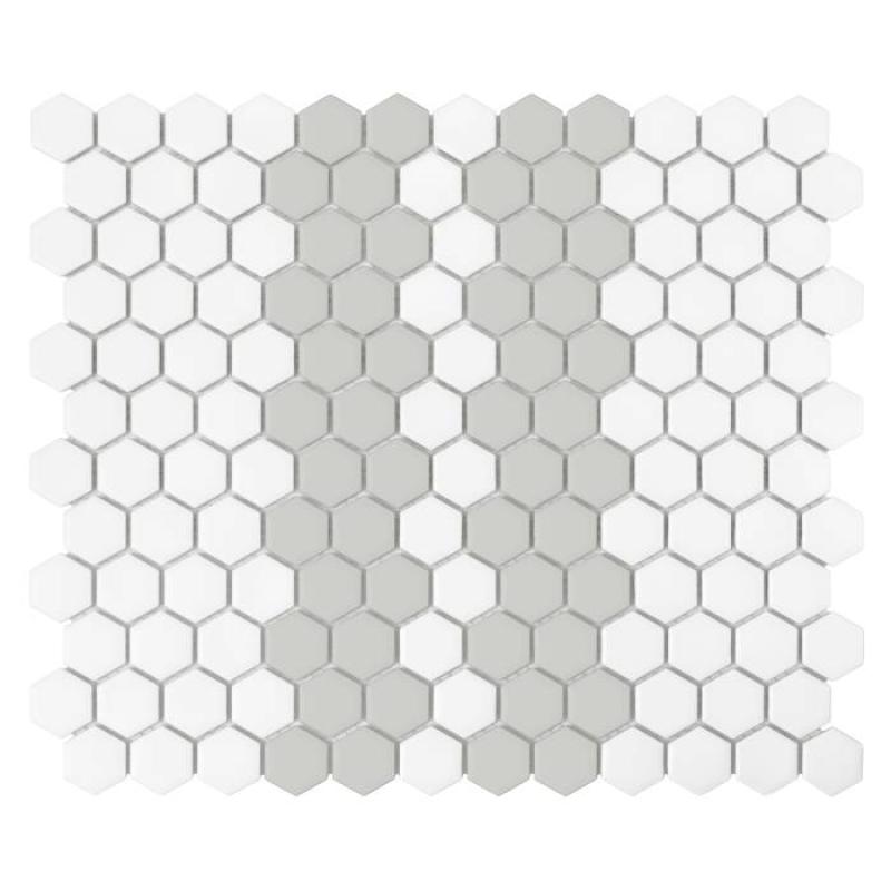 HOUSE LOVES Mini Hexagon Stripe 2.1.A matt Gresové mozaiky DUNIN (30x26cm/1ks) 1