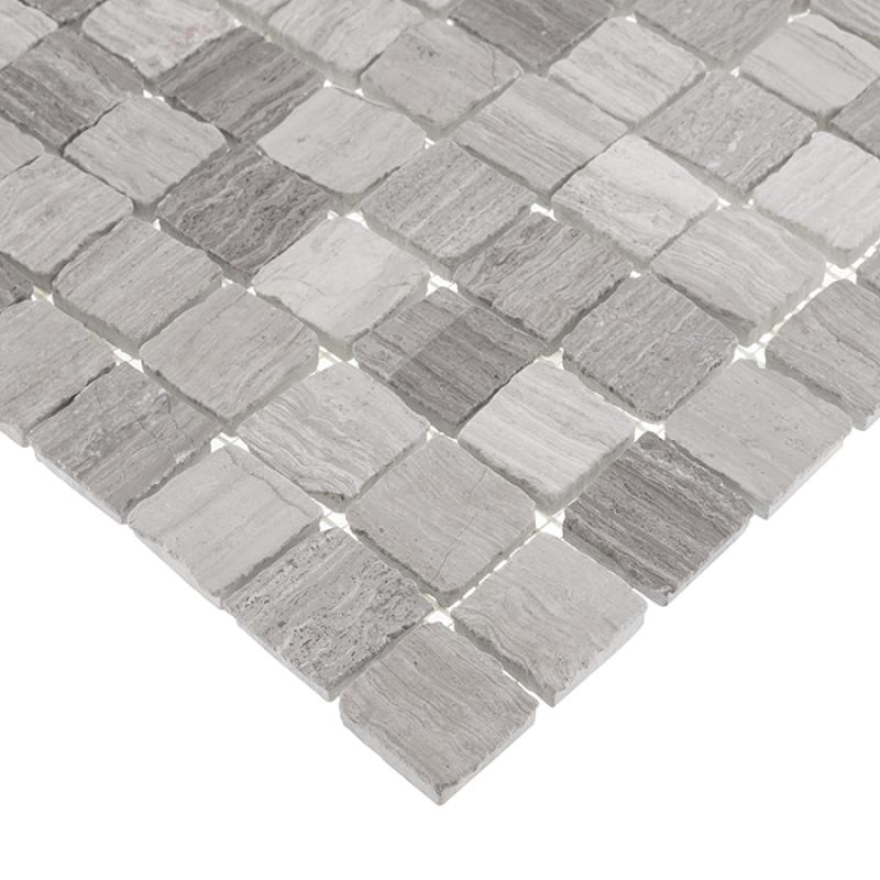 WOODSTONE Woodstone Grey Bend 32 matt Mramorové mozaiky DUNIN (30,5x30,5cm/1ks)