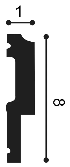 P9900F Lemovacia lišta ORAC DECOR FLEX d 200 x v 8 x š 1 cm 1