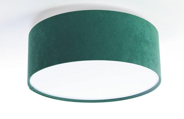 Zelená stropná lampa s velúrovým tienidlom ROWEL DEKORIKO