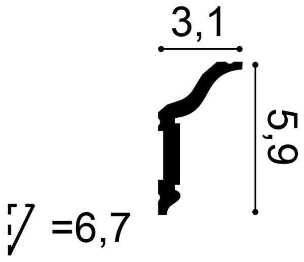 CX141 Rohová lišta ORAC DECOR d 200 x š 3,1 x v 5,9 cm 1