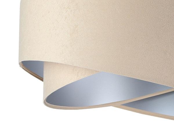 Béžovo-strieborná závesná lampa s velúrovým tienidlom REANNA DEKORIKO