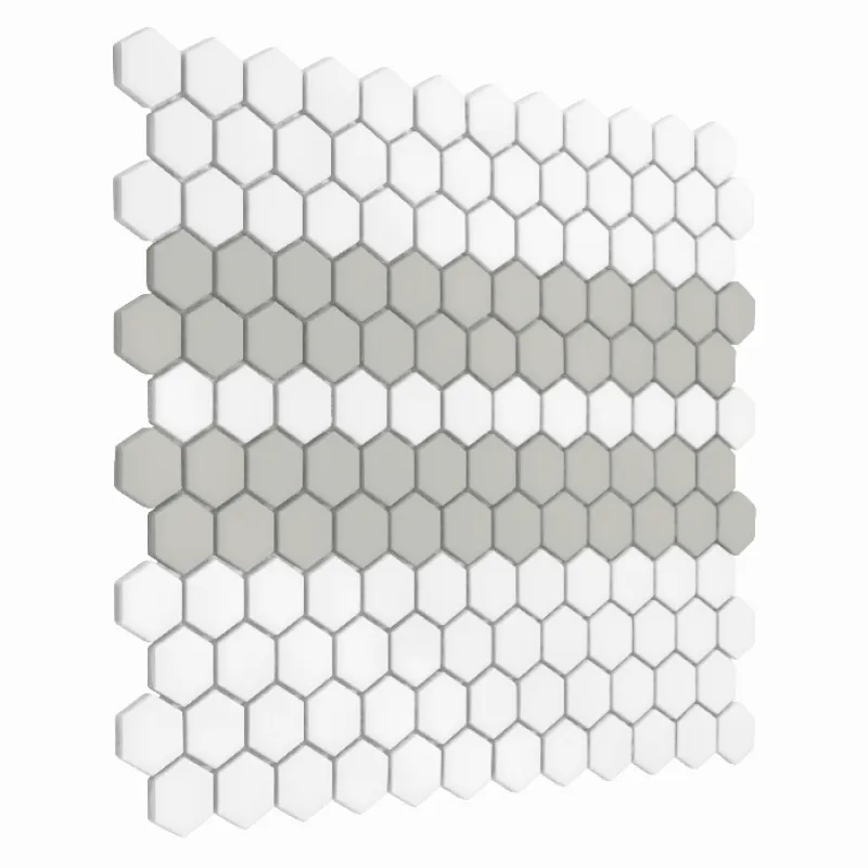 HOUSE LOVES Mini Hexagon Stripe 2.A matt Gresové mozaiky DUNIN (30x26cm/1ks)