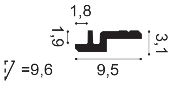C394 Rohová lišta ORAC DECOR d 200 x š 3,1 x v 9,5 cm 1