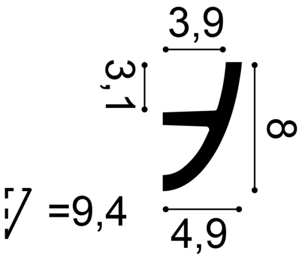 C373 Lišta pre nepriame osvetlenie ORAC DECOR d 200 x š 5,0 x v 8,0 cm 1
