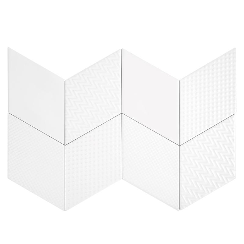 ROMBIC Rombic White 04 matt Keramická mozaika DUNIN (11,5x20cm/1ks)