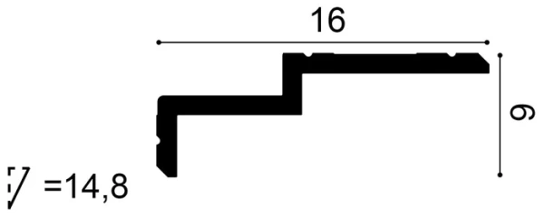 C391 Lišta pre nepriame osvetlenie ORAC DECOR d 200 x š 16,0 x v 6,0 cm 1