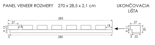 Akustický 3D panel LAMELIO - imitácia dreva šedá/sivá - GREY