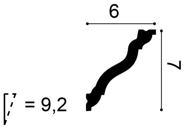 CX177 Rohová lišta ORAC DECOR d 200 x š 7,0 x v 6,0 cm 1
