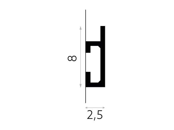 QL019 Lemovacia lišta pre nepriame osvetlenie MARDOM DECOR d 200 x v 8 x š 2,5 cm