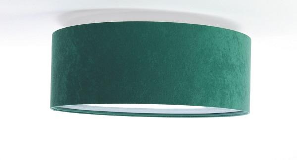 Zelená stropná lampa s velúrovým tienidlom ROWEL DEKORIKO