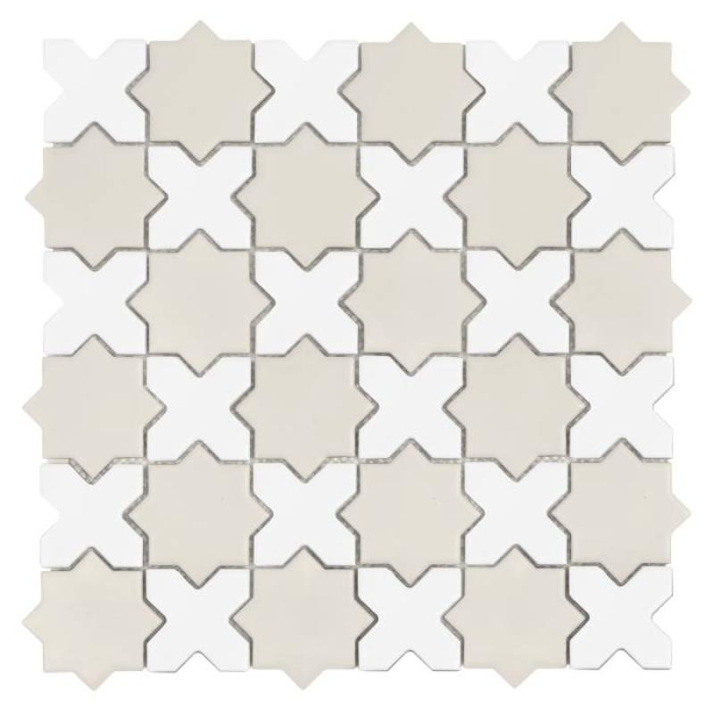 HOUSE LOVES Star&Cross Cotton Mix matt Keramické mozaiky DUNIN (30,2x30,2cm/1ks)