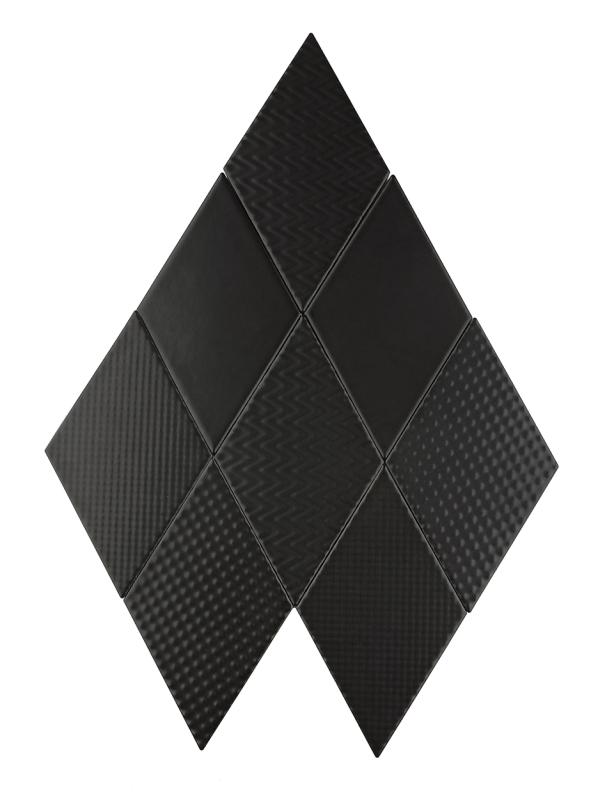 ROMBIC Rombic Black 01 mat Keramická mozaika DUNIN (11,5x20cm/1ks)