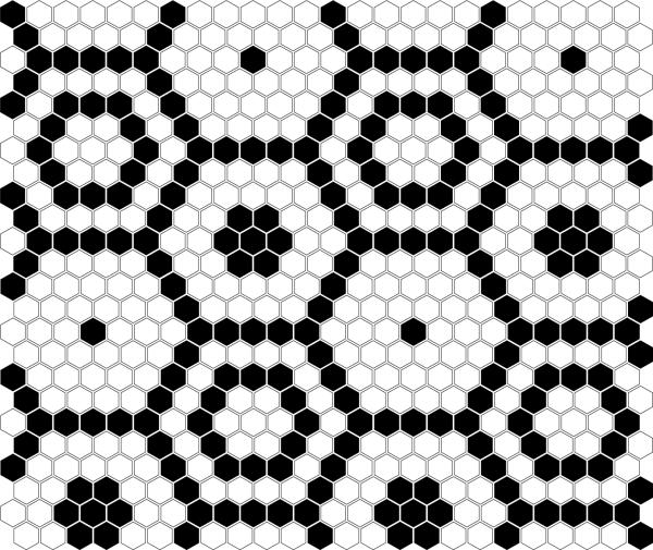 HEXAGONIC Mini Hexagon B&W Bee Keramická mozaika DUNIN (26x30cm/1ks)