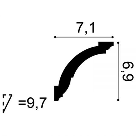 CX100 Rohová lišta ORAC DECOR d 200 x š 7,1 x v 6,9 cm 1
