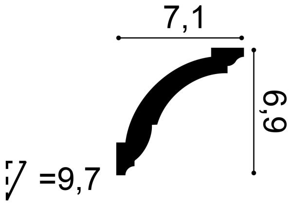 CX100 Rohová lišta ORAC DECOR d 200 x š 7,1 x v 6,9 cm 1