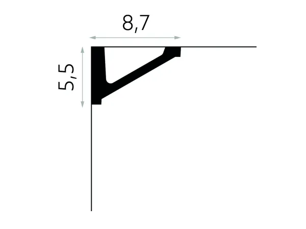 MDB132 Rohová lišta MARDOM DECOR d 240 x v 5,5x š 8,7 cm