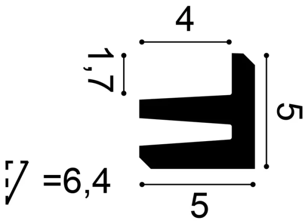 C380 Lišta pre nepriame osvetlenie ORAC DECOR d 200 x š 5,0 x v 5,0 cm 1