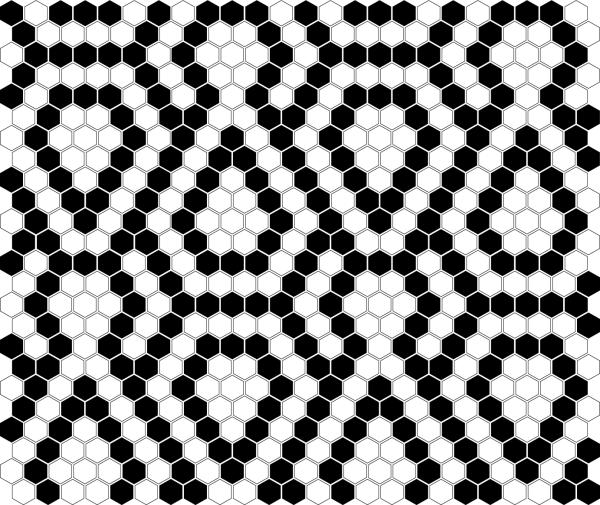 HEXAGONIC Mini Hexagon B&W Lace Premium matt Keramická mozaika DUNIN (26x30cm/1ks)