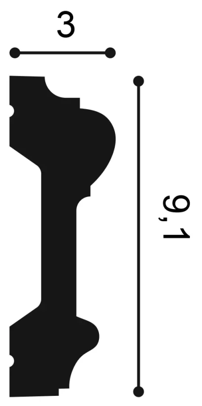 P9010 Lemovacia lišta ORAC DECOR d 200 x v 9,1 x š 3 cm 1