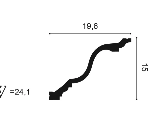 C334 Rohová lišta ORAC DECOR d 200 x š 19,6 x v 15 cm 1