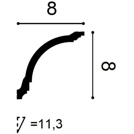 CX199 Rohová lišta lišta ORAC DECOR d 200 x š 8,0 x v 8,0 cm 1