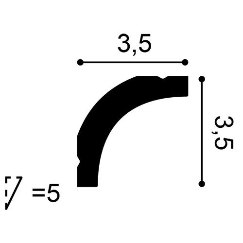 CB520N Rohová lišta ORAC DECOR d 200 x š 3,5 x v 3,5 cm 1
