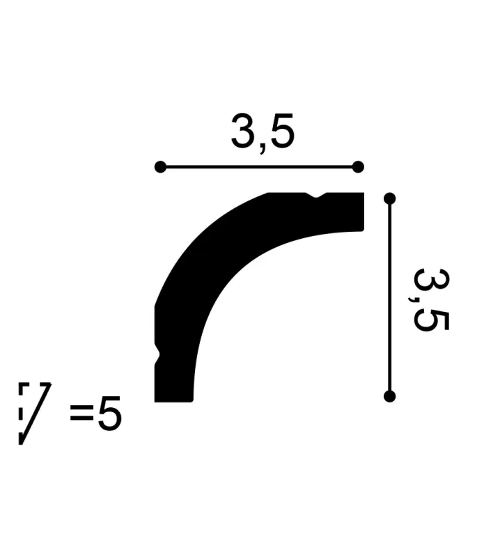 CB520N Rohová lišta ORAC DECOR d 200 x š 3,5 x v 3,5 cm 1