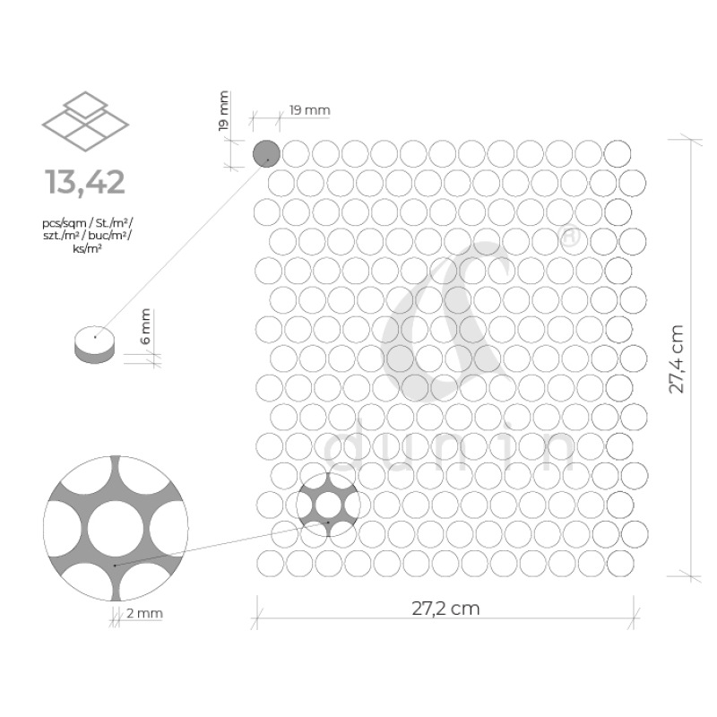 PENNY & TWIG Miss Penny Grey Mix Gresové mozaiky DUNIN (27,2x27,4cm/1ks) 4