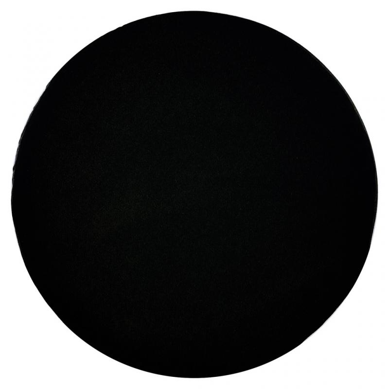 Drevená taburetka, okrúhly puf DEKORIKO, jednofarebná čierna