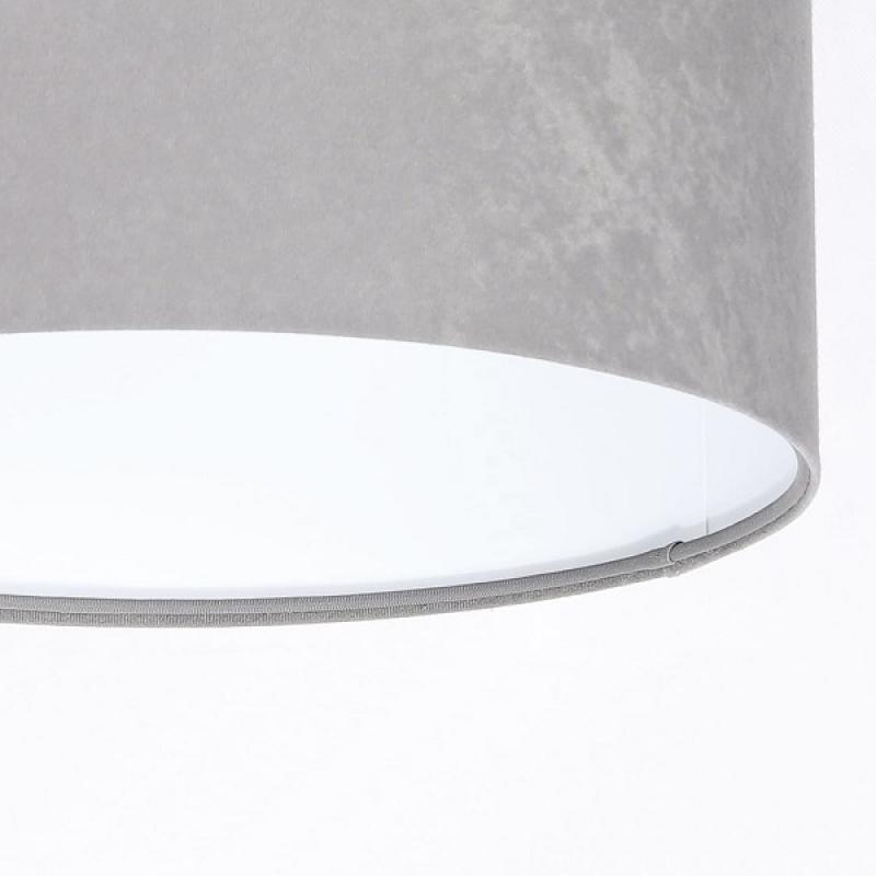 Sivo-biela závesná lampa s velúrovým tienidlom KAMELIA DEKORIKO
