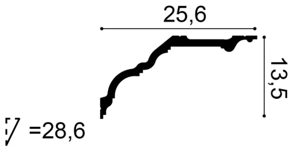 C340 Rohová lišta ORAC DECOR d 200 x š 25,6 x v 13,5 cm 1
