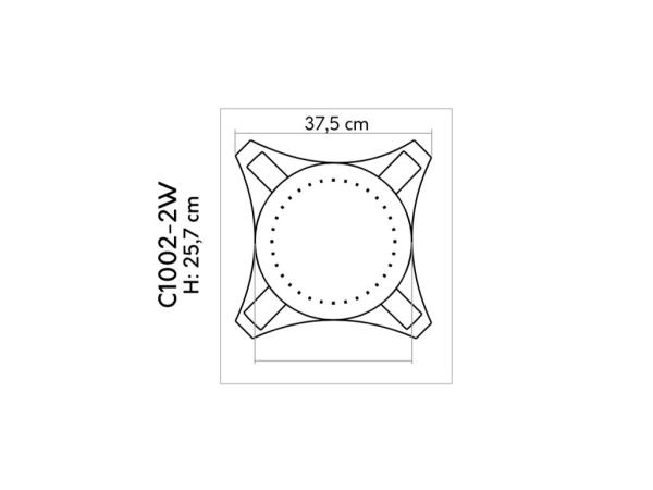 C1002-2W Ozdobný prvok MARDOM DECOR d 37,5 x v 25,7 x š 37,5 cm